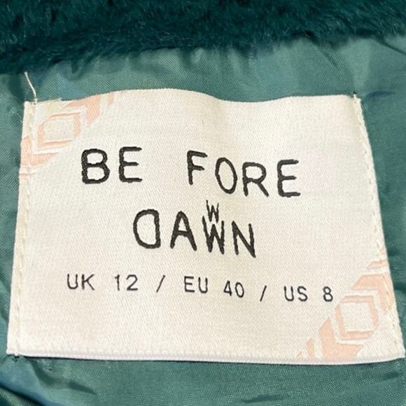 Be Fore Dawn Women's Green Faux Fur Sherpa Fleece Full Zip Sweater Coat Jacket 8 - Picture 4 of 5